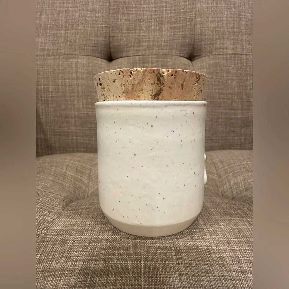 Handmade ceramic Jar with cork lid. Stash Jar pottery Snake